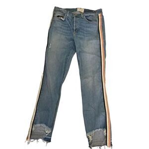 McGuire Ibiza Crop Step Hem Jeans Racer Side Stripe Style 5b women's size 28
